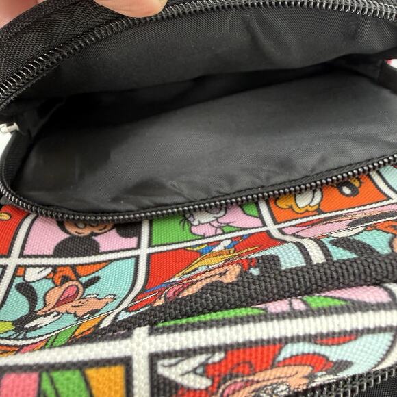 Disney Mickey Mouse Minnie Pluto Goofy Donald Canvas Crossbody Shoulder Bag - Picture 7 of 9